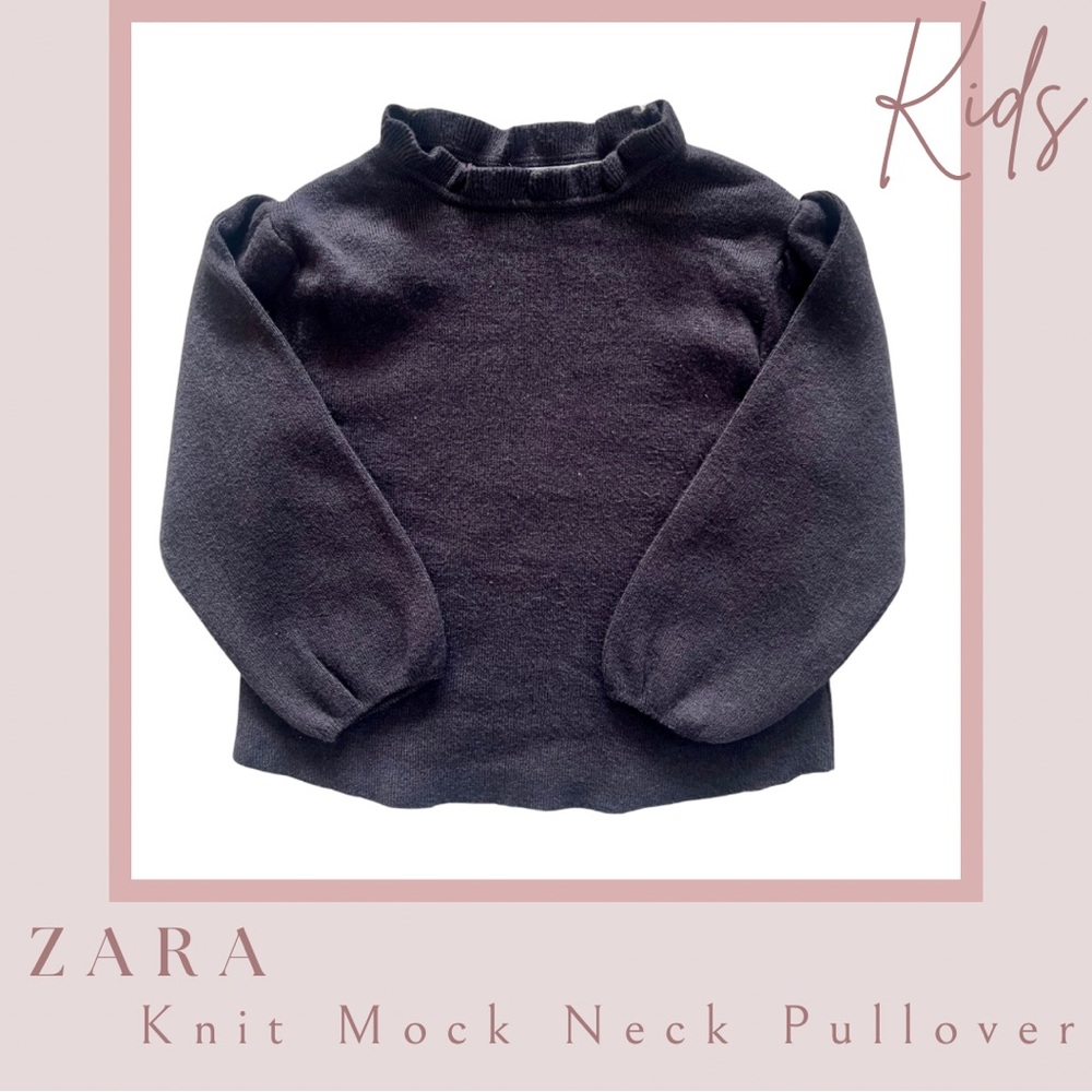 Zara Black Knit Mock Neck Sweater